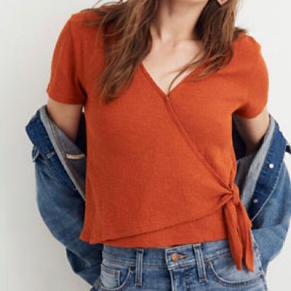 madewell Texture & Thread wrap crop top size XS - Picture 8 of 8